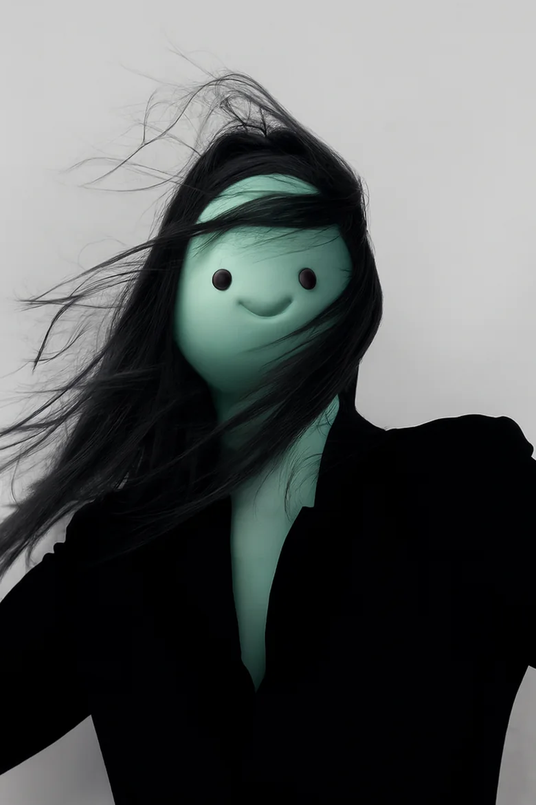 AI-generated windswept portrait