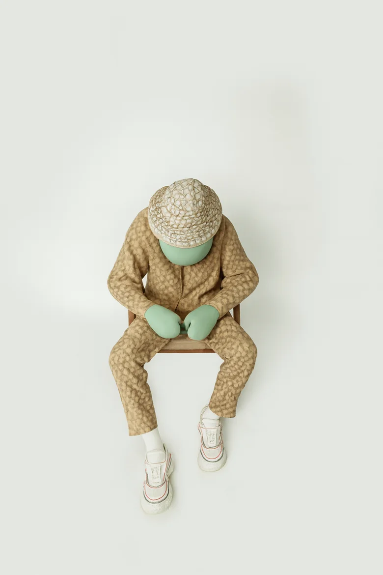 AI-generated portrait in a monogram tracksuit