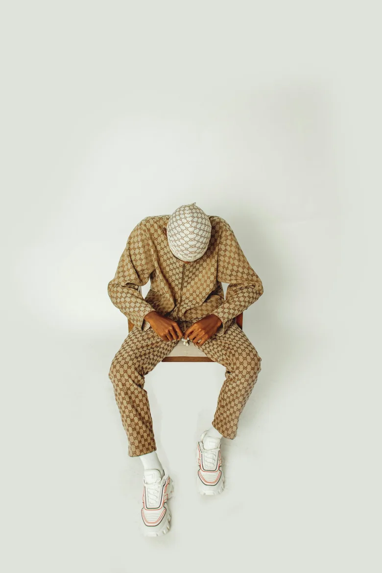 Photograph, seated monogram look