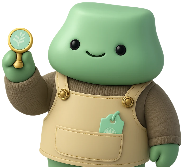 The keeper, the studio&rsquo;s mascot, holding up a seal stamp