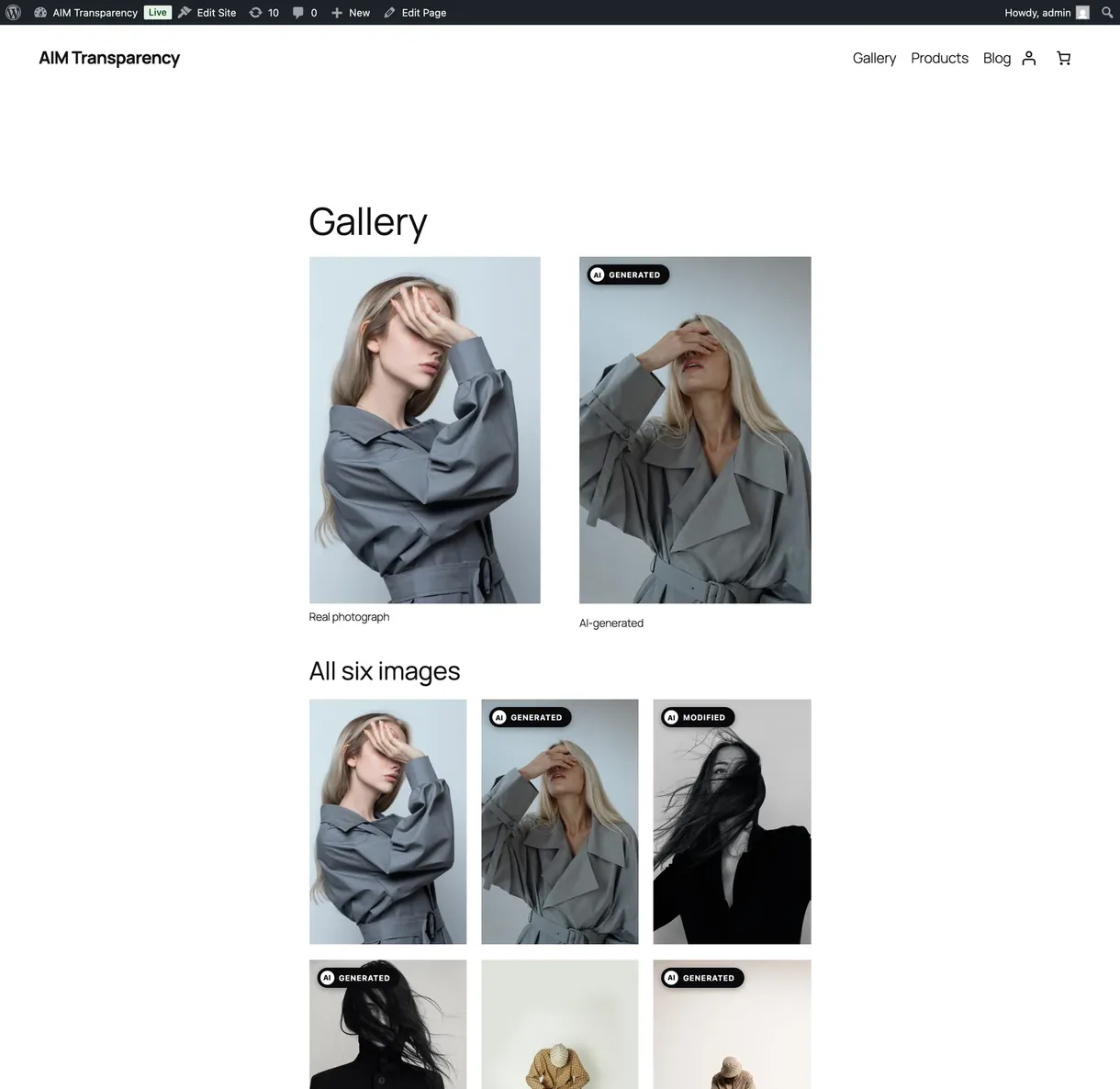Badges rendering across a theme gallery layout